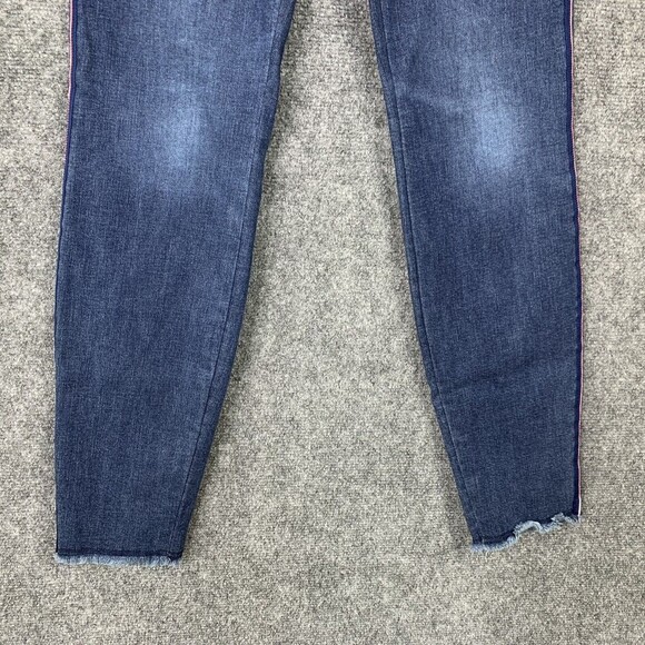 Inc.  Skinny Leg Jeans Women 6 Side Stripe Frayed Hems Whiskering - Picture 3 of 11